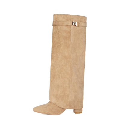 Valeria Buckle Knee-High Boots
